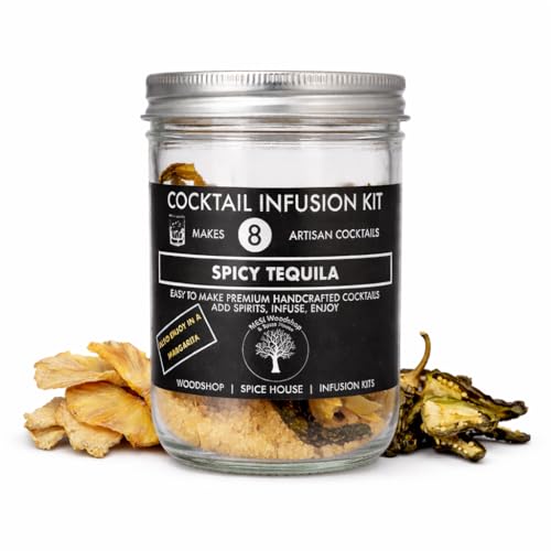 Spicy Tequila Cocktail Kit | Cocktail Mix Makes 8 Artisan Cocktails | Alcohol Infusion Kit | Jalapeno Mixology Kit For Tequila | Makes A Great Base For A Spicy Margarita Mix