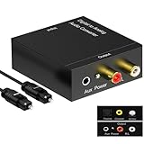 192kHz 光デジタル アナログ 音声変換器 DAC変換器 RCAへ 光デジタル 変換 Toslinkから3.5mmへオーディオ コンバーター RCAオーディオアダプター HDTV セットトップボックス DVD/ブルーレイプレーヤー ゲーム機などに対応 USBケーブル/光デジタルケーブル 付属