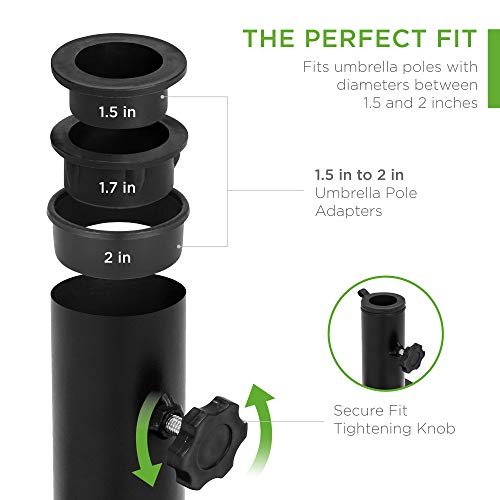 Best Choice Products 38.5Lb Steel Umbrella Base, Square Weighted Patio Stand For Outdoor, Backyard, Market Umbrellas, Sun Shade W/Tightening Knob And Anchor Holes - Black #TOP2