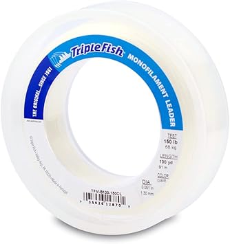 Triple Fish Fishing Bundle: 150 lb Monofilament Leader (100 yd), 50 HI-SEAS Grand Slam Aluminum Sleeves (1.5 mm ID), and Econo Crimping Pliers (Blue/Black)