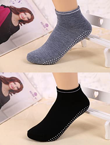 4 Pairs Yoga Socks Non Slip Grip Socks For Women Yoga Barre Pilates #TOP3