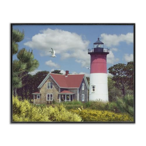 Nauset Lighthouse Forest Fields Scene, 16 x 20 Inch Framed Giclée Print