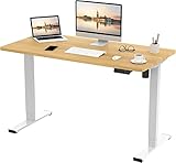 ROBUSTE UND STABILE KONSTRUKTION: Die breiten, T-förmigen Beine des elektrischen Schreibtisches von SANODESK sind für einen stabilen Stand konzipiert. Der Rahmen ist aus robustem, pulverbeschichtetem Qualitätsstahl und die Tischoberfläche ist mit einem glatten, robusten, wasserfesten Laminat überzogen, das stärker ist als andere Tische.