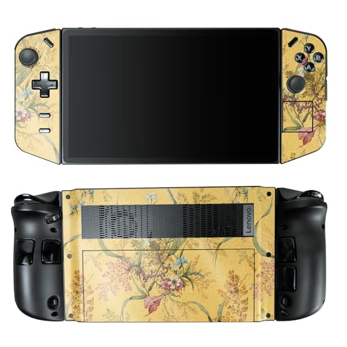 Glossy Glitter Gaming Skin Compatible with Lenovo Legion Go - Yellow Marble End - Premium 3M Vinyl Protective Wrap Decal Cover - Easy to Apply | Crafted in The USA by MightySkins
