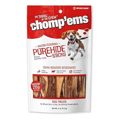 CHOMP 'EMS Purehide Sticks Healthy Natural Rawhide Dog Chew, 4 oz