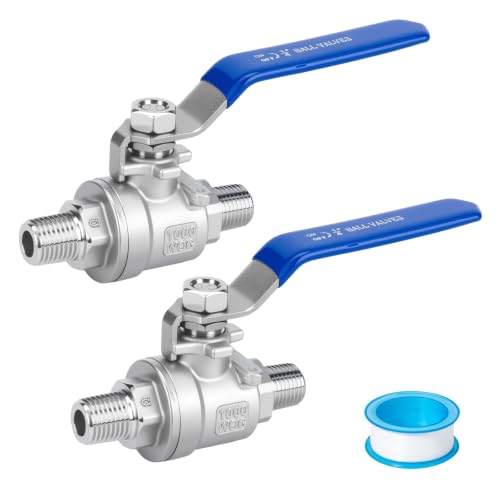 SKLSSVF 1/4 Inch NPT Ball Valve 2 Pack, Male Full Port Shut Off Valve by SKLSSVF - Used condition - US$15.79