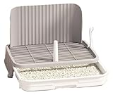 Bac à litière pour Chien avec Protection Anti éclaboussures   XXL   avec Grille Amovible et bac Blanc   Nettoyage Rapide et Anti Fuite