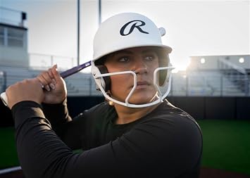 Rawlings | MACH HI-VIZ Fastpitch Softball Batting Helmet | Face Guard Attached