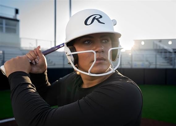 Rawlings | MACH HI-VIZ Fastpitch Softball Batting Helmet | Face Guard Attached