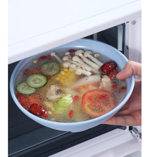 Image of Wheat Straw Salad Bowls Set (900ml) - Large Microwave Safe, Unbreakable & Stackable Bowls for Salad, Pasta, Soup, Ramen - BPA-Free, Eco-Friendly, Lightweight Serving Bowls for Kitchen (6, Blue)