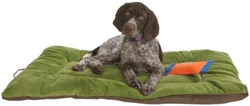 OllyDog Eco Plush Dog Bed - Travel-friendly Roll Up Dog Bed - Multi-Use Dog Mat (Pesto/Chocolate, Large)