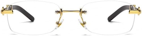 Miniatura 3 de Gafas de sol vintage cuadradas pequeñas retro sin montura transparente con montura dorada, gafas de sol de hip hop, rectangulares, para hombres y