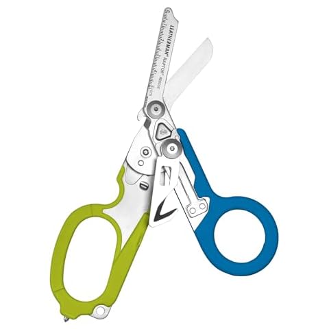 LEATHERMAN, Raptor Rescue, 6-in-1 Heavy-Duty Emergency/Trauma Shears with Carbide Glass Breaker & Strap Cutter, Made in the USA, Utility Sheath Included, Blue/Yellow, With Utility Holster Cover