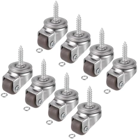 PATIKIL Mini Self-Tapping Screw Casters, (0.47", M4x15mm, Brown)(4 Pcs) — 사진 7