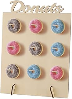 Demarsen Reusable Donut Stand, 1 pcs Doughnut Holder, Board Dessert Display Stand with Bamboo Stick, Wooden Donut Wall for Birthday Parties Weddings and Baby Shower Supplies
