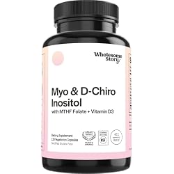 Myo-Inositol & D-Chiro Inositol Capsules with MTHF, Folate, Vitamin D| Support for Ovarian Function, Hormone Balance, & Homocysteine Levels | Fertility Supplements for Women | 40:1 Ratio