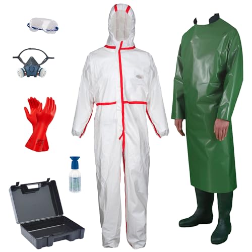 Quebag Pflanzenschutzset im praktischen Koffer - Persönliche Schutzausrüstung für Pflanzenschutzmittelanwendung gem. BVL-Richtlinie - für den Umgang mit Pflanzenschutzmitteln (Maxi - 9 teilig)