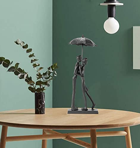 Handcrafted Iron Sculpture - Metal Ornament Couple Figurine Romantic Art Iron Statue,Abstract Modern Accents,Figurines Home Decor #TOP4