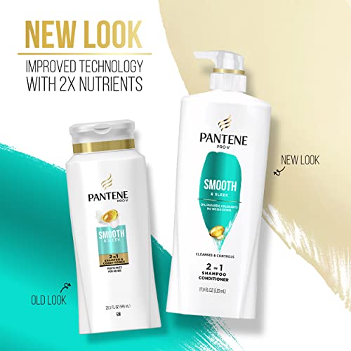 Pantene Pro-V Smooth & Sleek 2 In 1 Shampoo & Conditioner,17.9 Fl Oz Pump Bottle #TOP7