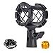 ZRAMO Microphone Clip Mount Small Size Mics Holder Shock Mount with Adapter and 8pc O-ring for AKG D230, Senheisser ME66, Rode NTG-2,NTG-1,Audio-Technica AT-875R
