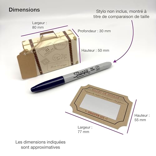 The UK Factory Mini-Koffer & Reiseticket zum Rubbeln - DIY Überraschungsset zum Selbstgestalten als Reisegeschenk