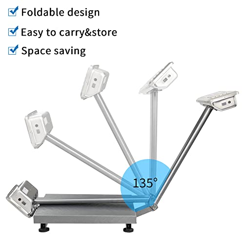 Tuffiom 661Lbs Electronic Industrial Commercial Platform Scale,Stainless Steel High-Definition Lcd Display,Digital Floor Heavy Duty,Luggage Package Price Computing Postal Shipping Mailing，Grey #TOP5
