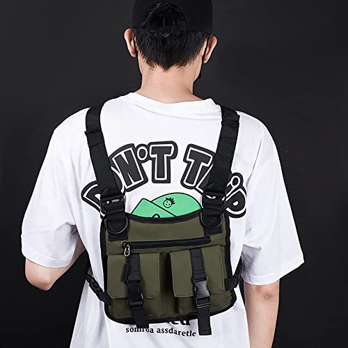 Chest Pack Bag for Men Waterproof Running Ridding Lightweight Vest Packs Utility Pack Knapsack for Outdoors (Black)3