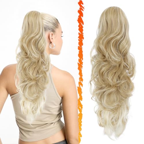 BARSDAR Blonde Ponytail Extension - 20 Inch Drawstring Ponytail Hair