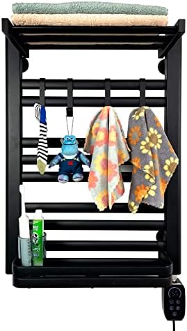 Tonyang.lee Towel Warmer,Towel Warmers for Bathroom,Hot Towel Warmer 1-8Hour Timer & 112-149℉ Temperature Adjustments,Heated Top Shelf 90° Foldino,Black