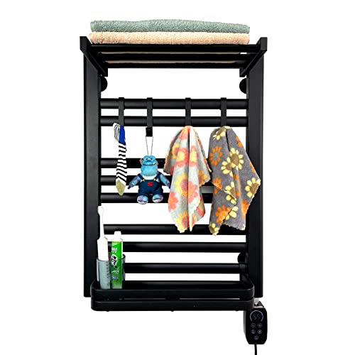 Tonyang.lee Towel Warmer,Towel Warmers For Bathroom,Hot Towel Warmer 1-8Hour Timer & 112-149℉ Temperature Adjustments,Heated Top Shelf 90° Foldino,Black #TOP2