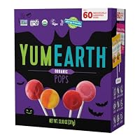 YumEarth Organic Halloween Candy, Allergy Friendly, Gluten Free, Non-GMO, Vegan, No Artificial Flavors or Dyes (60 Count (Pack of 1))