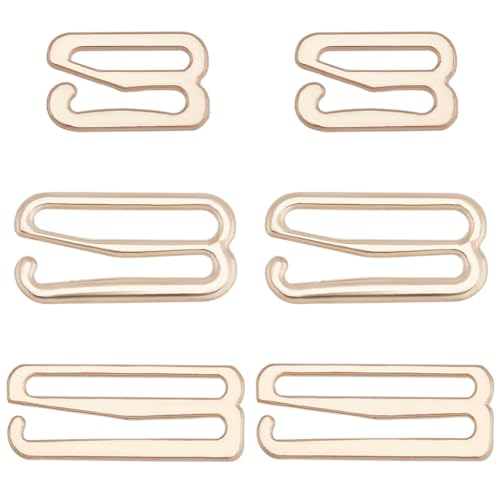 GORGECRAFT 60Stk 3 Größen Metall-BH-Trägerhaken Goldlegierung Badeanzug-Clips Ersatz Verstellbarer Schiebehakenverschluss Für Badeanzug-Oberteile Dessous Bikini Neckholder Kleid Nähen 24mm 19mm 11 mm