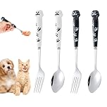 GETFACAI 2-Piece Dog Food Set - 2 Forks, 1 Spoon, Stainless Steel for Cats & Dogs