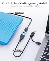 DANGZW Externes DVD CD Laufwerk, USB 3.0 Typ-C Laufwerk Extern USB | Slim Tragbares CD DVD +/- RW ROM, DVD Brenner, Player, und Writer für Laptop PC, Windows 11/10/8/7/XP/Vista, Linux und MacOS – Ansicht 6