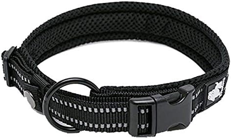 Truelove Dog Training Collar TLC5011 Reflective Premium Buckle Nylon Webbing Pet Dog Collars,High Grade Nylon Webbing No Choke Basic Collars Now Available (S, Black)