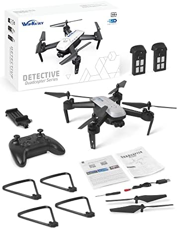 Drone with Camera for Adults - 1080P HD Long Distance RC Quadcopter Equipped w/2 Batteries, Wipkviey T6 FPV Drones for Beginners/Kids, Girls/Boys Toys Birthday Gifts