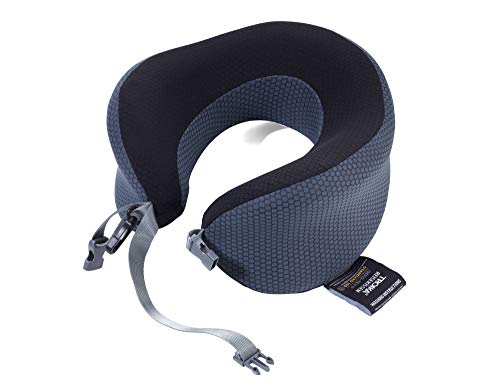 Almohada cuello espuma viscoelástica gris semicircular miniatura 2