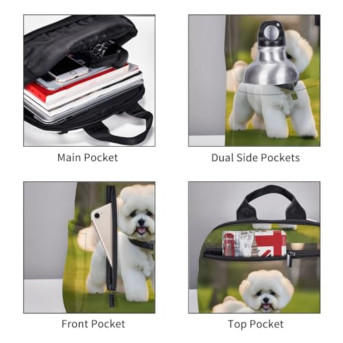 Sac à dos imprimé Bichon Frisé compact et ultra léger noir - 5
