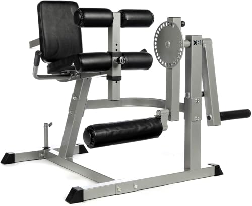 XS Sports Pro Heavy Duty Seated Leg Curl & Extension Machine Quads Hamstrings Press (Grey Frame)