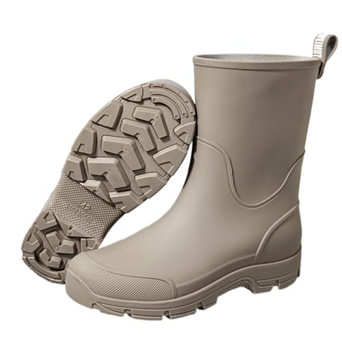 Botas de lluvia para hombre al aire libre, zapatos de senderismo, zapatos de tacón bajo, botas de camping para todo el año para senderismo y pesca, gris, 41 EU