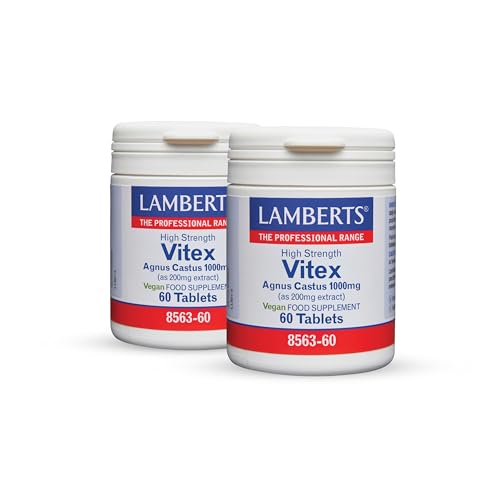 Pack x2 | Lamberts Vitex, Extracto de Sauzgatillo, 1000 mg, 200 mg de Extracto Estandarizado, con Flavonoides e Iridoides | 60 Cápsulas | LAMBERTS