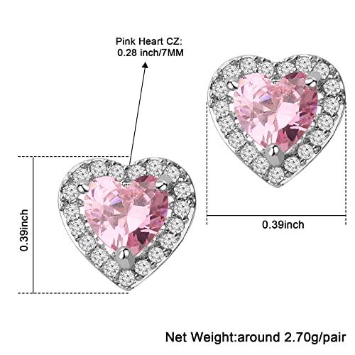 Konikit Pink Heart Stud Earrings Valentines Day Earrings For Women Girls Lady For Valentine's Day #TOP1