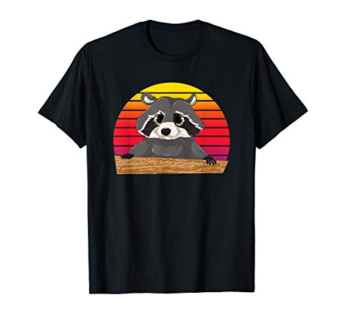 Retro Mapache Vida Salvaje Animal Del Zoo Panda Basura Camiseta