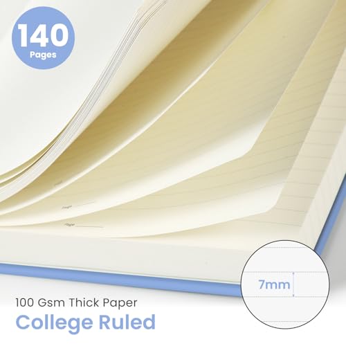 Image of Taja Lined Spiral Journal Notebook for Women & Men, 140 Pages, College Ruled Hardcover Notebook for Work & Note Taking, Journals for Writing, A5(5.7 inch x 7.9 inch) - Lavender