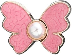 Tonity 2 Sets of Adjustable Waist Buckle for Pants, Instant Jeans Button Pins Pant Waist Tightener Adjuster Detachable Pin Buttons for Loose Jeans, Skirts (Pink Butterfly)