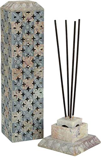 Carry Me Handmade Marble Soapstone Incense Stick Burner | Candle Stick Holder | Tea Light Burner - Perfect Carving For Gifting. Decorative Home And Kitchen Decor (3 X 3 X 11 Inches) #TOP4