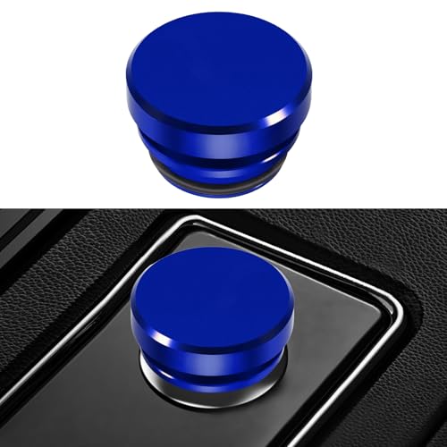 Image of 2PCS Universal Car Cigarette Lighter Plug Cover, Power Outlet Cap, Waterproof Dustproof Aluminum Cigarette Lighter Socket Cover Cap, Car Decoration for Vehicles with 12V Power Source (Blue)