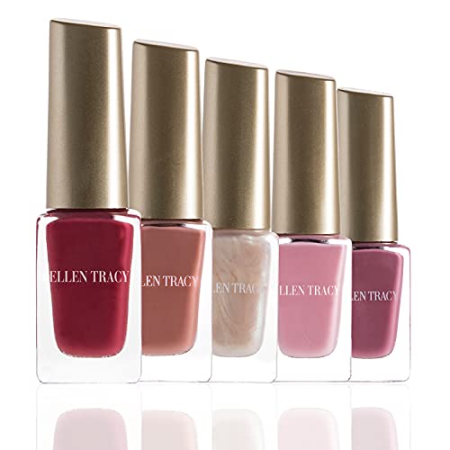 Ellen Tracy Nail Polish Collection- 5 Piece Nail Polish Set in Pink Colors