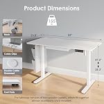 55" x 24" Electric Standing Desk with Drawers, Height Adjustable Sit Stand Desk with 3 Preset Heights Side Hook Storage Pocket Cable Clips Ergonomic Rising Home Office Computer Table, White