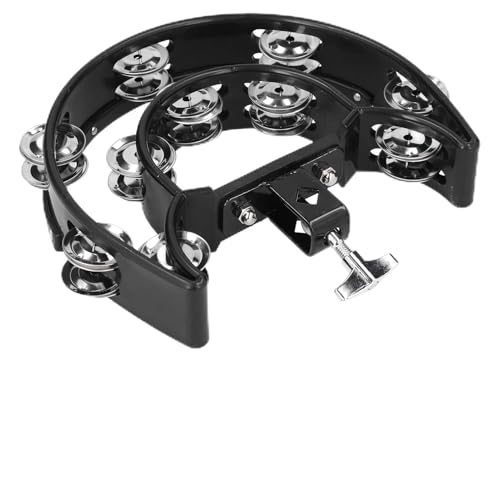 Juego de Batería Hi Hat, Hi Hat Pandereta, Campana de Mano Multifuncional Jingles de Metal Sonajero de Percusión de Mano Campanas Sueltas de Doble para Fiesta KTV